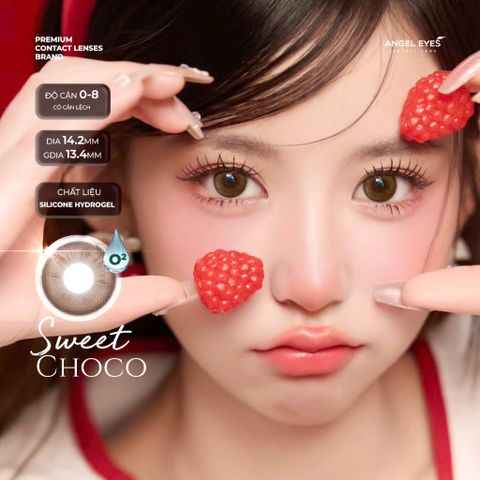 Kính áp tròng nâu Sweet Choco 0-8 độ Angel Eyes - Màu sắc tự nhiên, dễ chịu cho mắt, sử dụng trên 12h/ngày