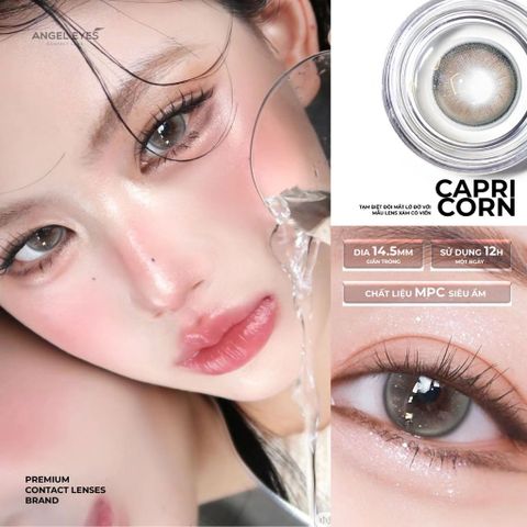 Kính giãn tròng xám 0-8 độ Capricorn N'Rosa - Lens cao cấp Angel Eyes, thiết kế sang trọng, chống khô rát, an toàn cho mắt.