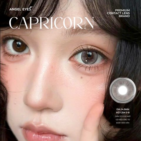 Kính giãn tròng xám 0-8 độ Capricorn N'Rosa - Lens cao cấp Angel Eyes, thiết kế sang trọng, chống khô rát, an toàn cho mắt.