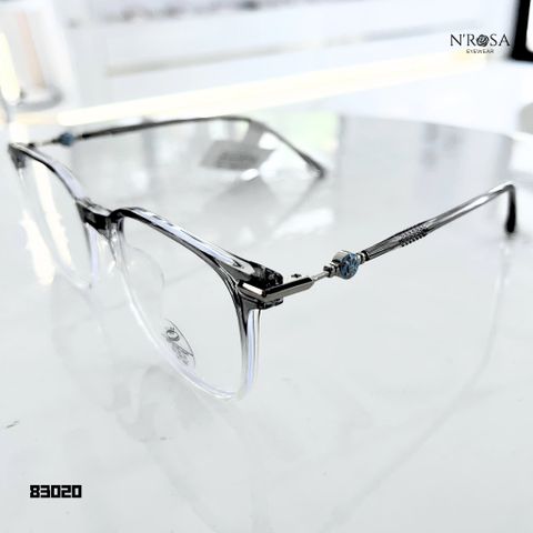 Gọng Kính N’ROSA Angel Eyes - Vintage Tròn Sang Trọng, Nhựa Trong Suốt Kết Hợp Kim Loại Mỏng Nhẹ, Phong Cách Hiện Đại
