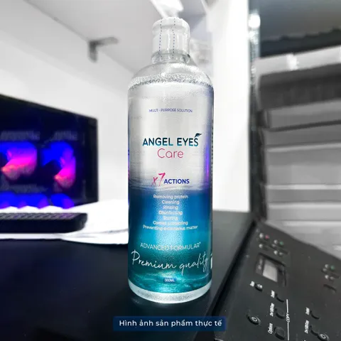 Nước ngâm kính Angel Eyes Care 360ml dành cho mắt nhạy cảm - An toàn cho kính silicone hydrogel, giữ ẩm và sạch sẽ