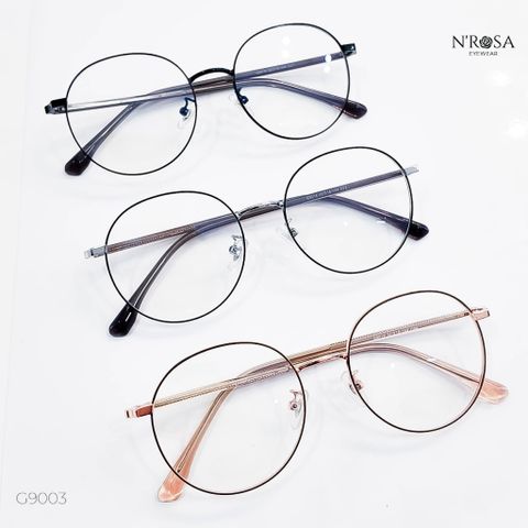Kính Mắt N'Rosa Tròn Kim Loại Nhẹ - Kiểu Hàn Quốc - G9003, G9007, G9008, G9016 - Unisex, Thời Trang, Đa Màu Sắc
