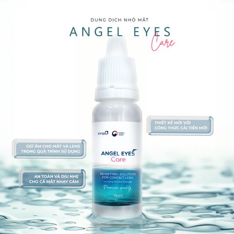 Nước nhỏ mắt Premium Angel Eyes Care 15ml cho mắt nhạy cảm - Giải pháp cho kính áp tròng và dưỡng ẩm mắt an toàn