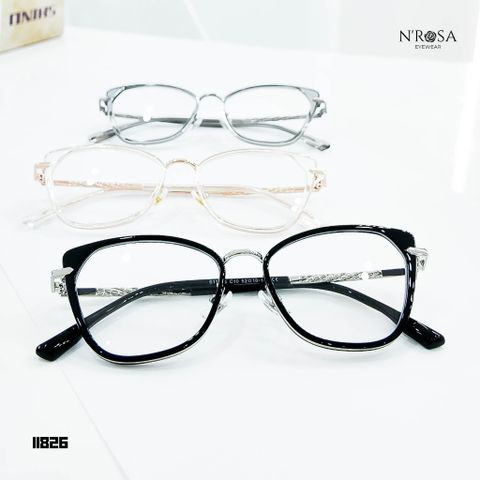 Gọng Kính Mắt N’ROSA 11826 - Thiết Kế Cat Eye Sang Trọng, Nhiều Màu Hiện Đại, Chất Liệu Nhựa và Kim Loại Cao Cấp