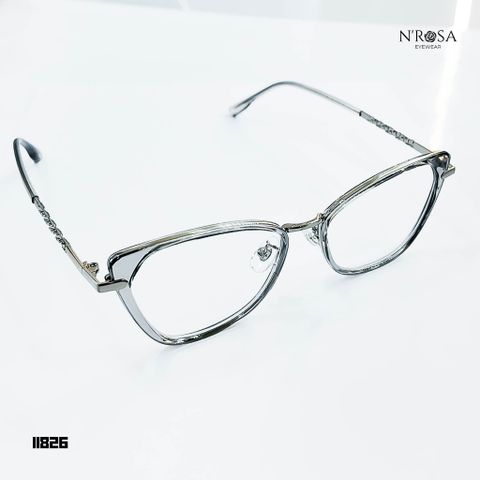 Gọng Kính Mắt N’ROSA 11826 - Thiết Kế Cat Eye Sang Trọng, Nhiều Màu Hiện Đại, Chất Liệu Nhựa và Kim Loại Cao Cấp