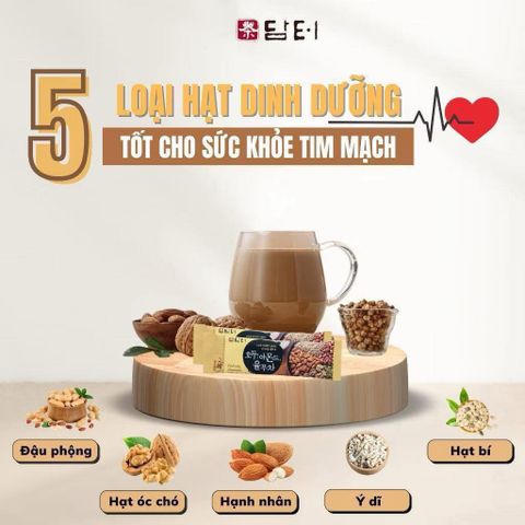 Ngũ Cốc Óc Chó Hạnh Nhân Damtuh Hàn Quốc - Hộp 15 Gói, Dinh Dưỡng Cao Cấp, Ăn Kiêng Lành Mạnh, Bổ Sung Năng Lượng Hàng Ngày
