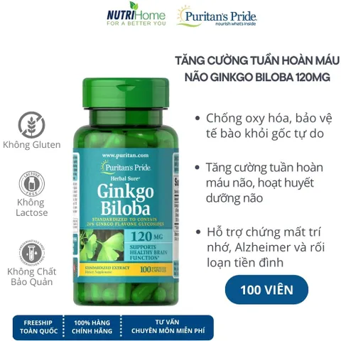Viên uống Bổ Não Ginkgo Biloba 120 Mg 100 Viên