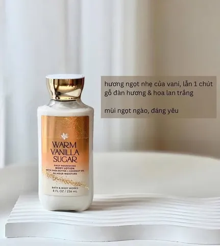 Sữa Dưỡng Thể Bath and Body Works 295ml - Warm Vanilla Sugar, Nuôi Dưỡng Da Mềm Mại và Rạng Rỡ với Hương Thơm Dễ Chịu