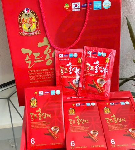 Nước Hồng Sâm Dulim Hàn Quốc 70ml x 6 Hộp - Tăng Cường Sức Khỏe, Hỗ Trợ Miễn Dịch và Tinh Thần Ngày Hằng Ngày