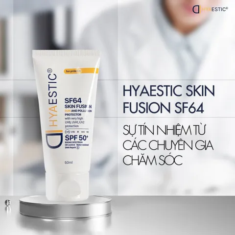 Kem Chống Nắng Hyaestic Skin Fusion SF64 SPF50+ - Bảo Vệ Da Tối Đa, Ngăn Ngừa Lão Hóa & Chống Ô Nhiễm, Dưỡng Ẩm Sâu