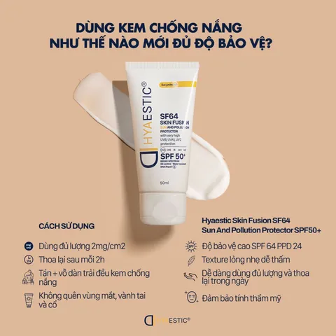 Kem Chống Nắng Hyaestic Skin Fusion SF64 SPF50+ - Bảo Vệ Da Tối Đa, Ngăn Ngừa Lão Hóa & Chống Ô Nhiễm, Dưỡng Ẩm Sâu