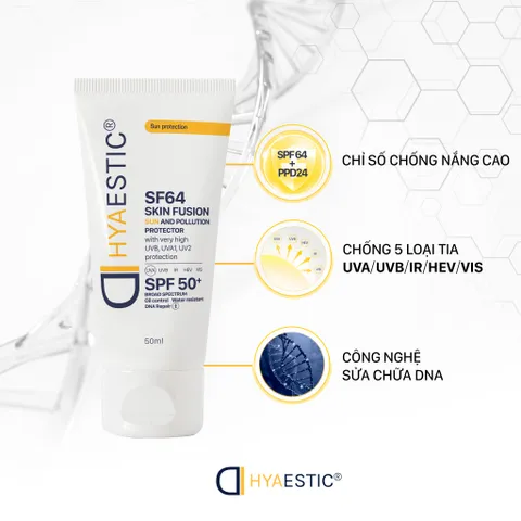 Kem Chống Nắng Hyaestic Skin Fusion SF64 SPF50+ - Bảo Vệ Da Tối Đa, Ngăn Ngừa Lão Hóa & Chống Ô Nhiễm, Dưỡng Ẩm Sâu