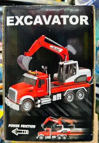 Xe ô tô chạy đà hiệu ứng âm thanh và đèn LED Excavator 666-82 cho trẻ em từ 3 tuổi - Đồ chơi phát triển kỹ năng vận động và sáng tạo