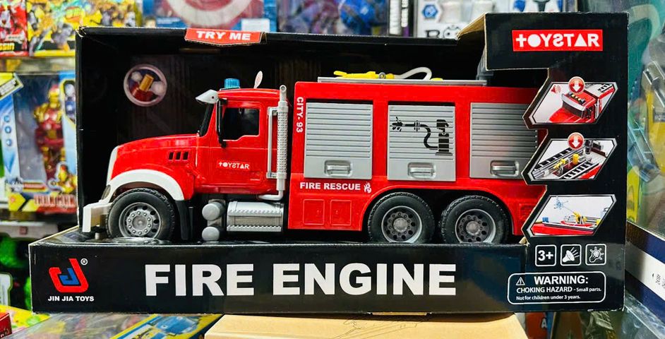 Xe Cứu Hỏa Chạy Đà Có Âm Thanh & Đèn - Đồ Chơi Tương Tác Sáng Tạo Cho Trẻ Em Fire Engine 666-58 666-93