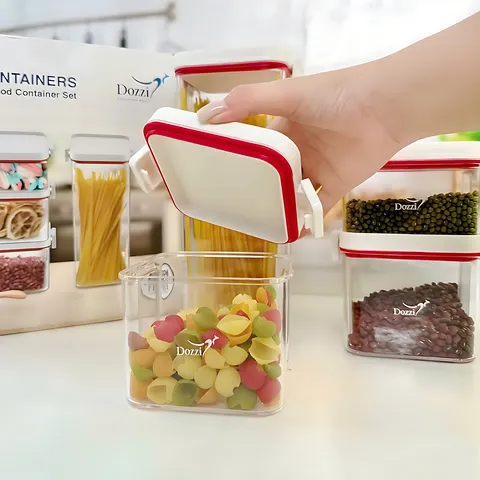 Bộ 4 Hộp Đựng Thực Phẩm Dozzi Cao Cấp - Nhựa An Toàn Không BPA, Nắp Kín Chống Tràn, Dùng Tủ Lạnh & Lò Vi Sóng Tiện Lợi