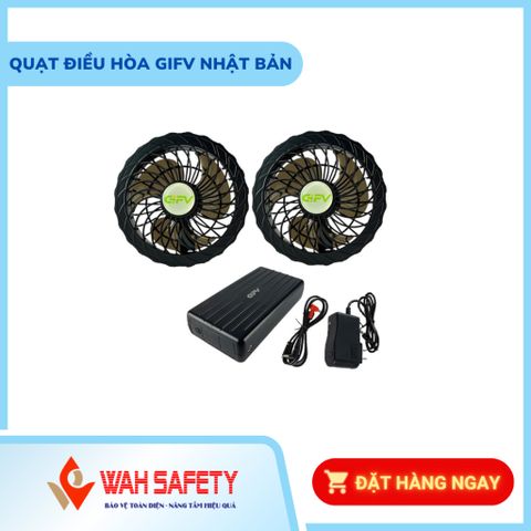 Quạt Điều Hòa GIFV 12V Có Cổng Sạc USB - Quạt Pin 50.000mAh, Chạy Liên Tục 12-14 Giờ, Động Cơ Không Chổi Than