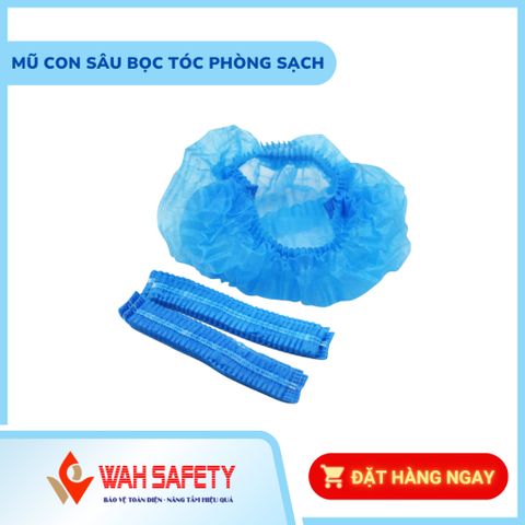 Mũ Con Sâu Bọc Đầu Phòng Sạch - Mũ Y Tế Không Dệt Chống Tĩnh Điện Dành Cho Ngành Điện Tử - An Toàn Và Thoáng Khí