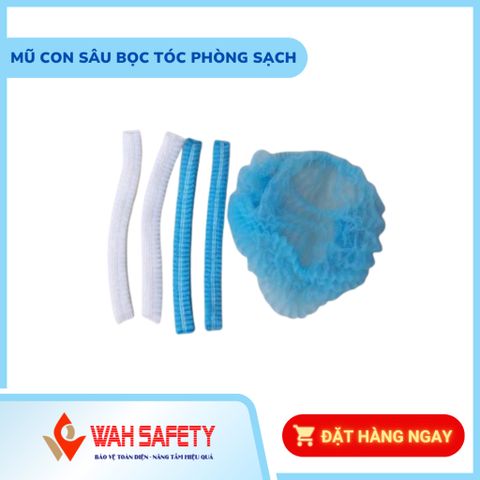 Mũ Con Sâu Bọc Đầu Phòng Sạch - Mũ Y Tế Không Dệt Chống Tĩnh Điện Dành Cho Ngành Điện Tử - An Toàn Và Thoáng Khí