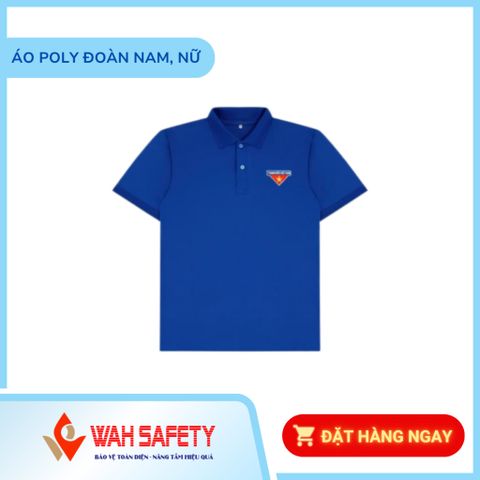 Áo Thun Ngắn Tay Đoàn Thanh Niên Thêu Logo - Chất Liệu Lacoste, Màu Xanh, Đồng Phục Nam Nữ, Thiết Kế Đặt Hàng Theo Yêu Cầu