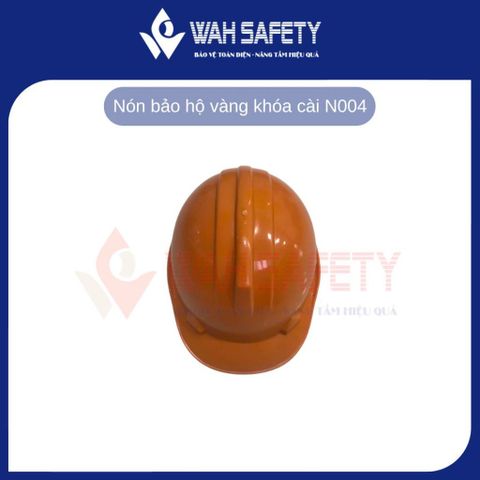 Nón bảo hộ công nhân màu cam N004 - Bảo vệ đầu an toàn, khóa cài dễ điều chỉnh, phù hợp cho công trường xây dựng và lao động ngoài trời.