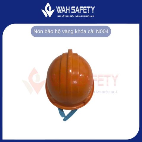 Nón bảo hộ công nhân màu cam N004 - Bảo vệ đầu an toàn, khóa cài dễ điều chỉnh, phù hợp cho công trường xây dựng và lao động ngoài trời.