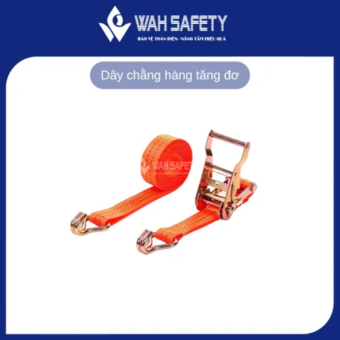 Dây Chằng Hàng Tăng Đơ 3 Tấn 50mm - Dùng Cho Vận Tải, Kho Hàng - Chất Liệu Polyester Siêu Bền Cùng Móc J Thép Không Gỉ
