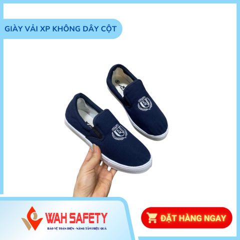 Giày Vải Lao Động Mềm Nhẹ Màu Xám Đen Cho Nam Nữ - Thoải Mái, Dễ Vệ Sinh, Kiểu Dáng Tiện Lợi