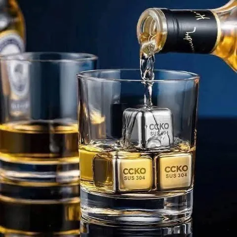 Đá Inox Không Tan CCKO VK9674 - Giữ Lạnh Nhanh Chóng, An Toàn, Tái Sử Dụng Cho Whisky, Bia Thủ Công & Café Đá