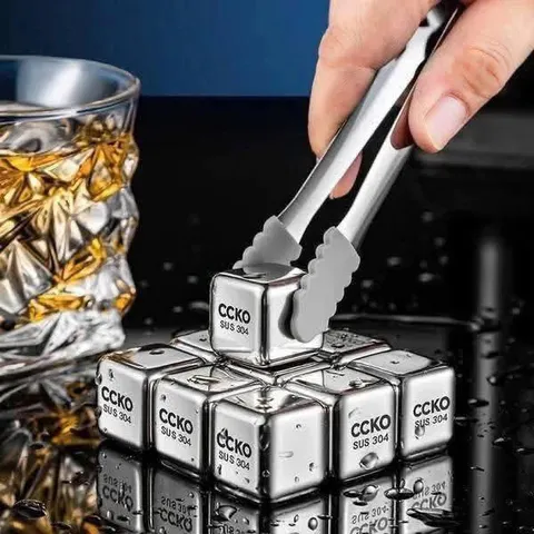 Đá Inox Không Tan CCKO VK9674 - Giữ Lạnh Nhanh Chóng, An Toàn, Tái Sử Dụng Cho Whisky, Bia Thủ Công & Café Đá