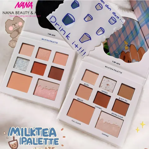 Bảng Phấn Mắt Dikalu Milktea Palette Siu Hot - 6 Ô Phấn Mắt Màu Cam Đào Thời Thượng - Trang Điểm Đơn Giản Cho Mùa Hè