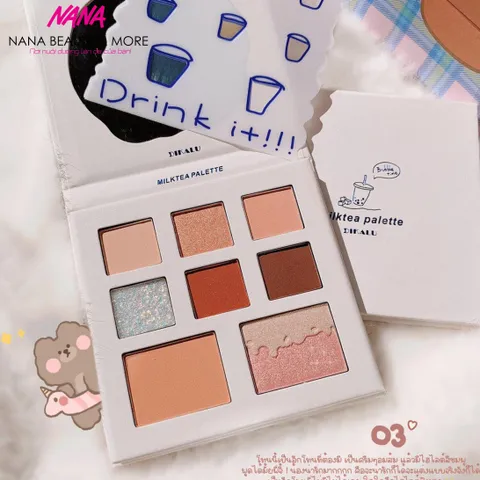 Bảng Phấn Mắt Dikalu Milktea Palette Siu Hot - 6 Ô Phấn Mắt Màu Cam Đào Thời Thượng - Trang Điểm Đơn Giản Cho Mùa Hè