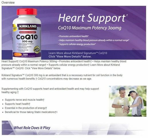 Viên Hỗ Trợ Tim Mạch Kirkland Signature CoQ10 300mg - Bổ Sung Sức Khỏe Tim Mạch, 100 Viên Mỹ