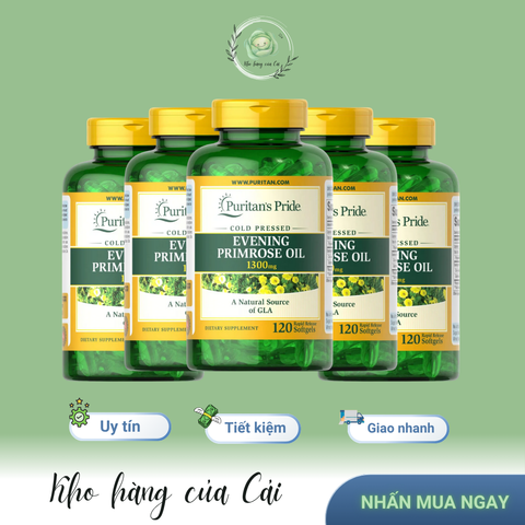Tinh Dầu Hoa Anh Thảo Puritan’s Pride 1300mg - Cân Bằng Nội Tiết & Làm Đẹp Da - Hiệu Quả cho Phụ Nữ - 120 Viên Mỹ