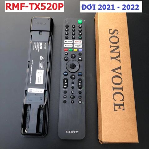 Điều Khiển Remote Tivi Sony Giọng Nói RMF-TX520P - Hàng Mới Nhập Khẩu Malaysia, Tặng Kèm Pin, Tương Thích Model 2021-2022