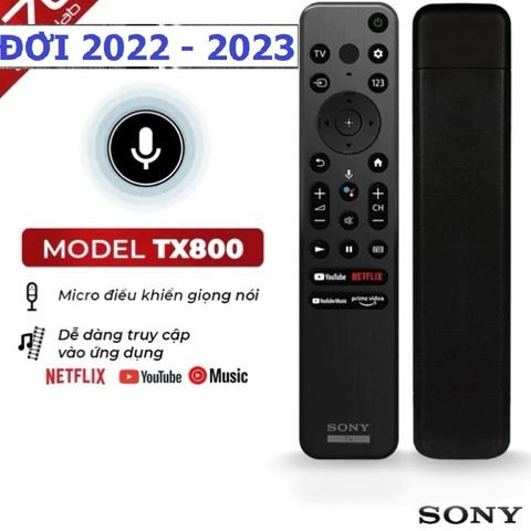 Điều khiển Tivi Sony Giọng Nói RMF-TX800P 2022-2023 - Remote Cao Cấp Hàng Chính Hãng, Tặng Pin, Phím Bấm Êm