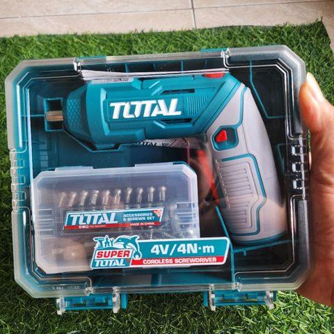 Máy Siết Vít Không Dây Total 4V Nâng Cấp - Bộ 24 Chi Tiết & Đèn Làm Việc Tích Hợp - Dụng Cụ Tiện Ích Cho Thợ Sửa Chữa