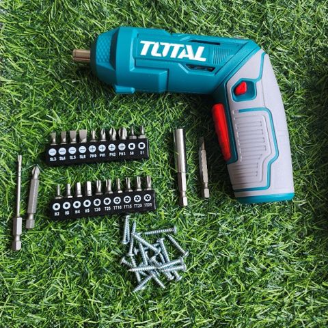 Máy Siết Vít Không Dây Total 4V Nâng Cấp - Bộ 24 Chi Tiết & Đèn Làm Việc Tích Hợp - Dụng Cụ Tiện Ích Cho Thợ Sửa Chữa