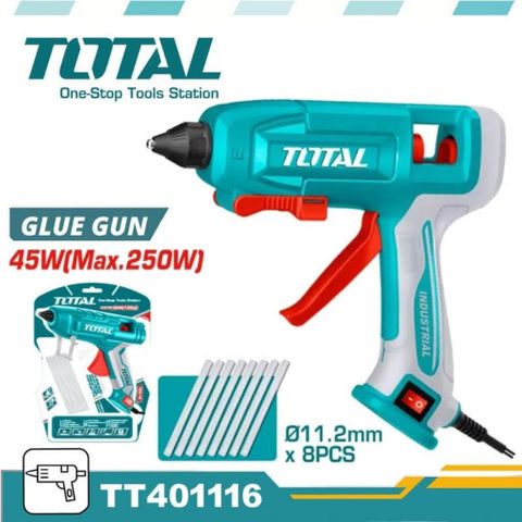 Máy bắn keo nến 45W Total 11.2mm - Dụng cụ tiện ích cho DIY và sửa chữa, kèm 8 que keo dán 150mm