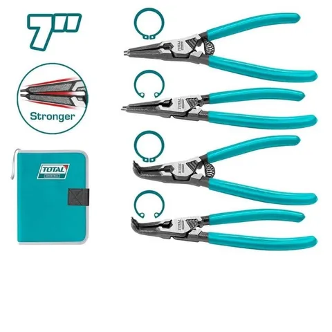 Bộ kìm mở phe 180mm 4 chi tiết Total THTJ214042 - Dụng cụ tiện ích chất lượng cao bằng thép carbon, bảo hành 6 tháng