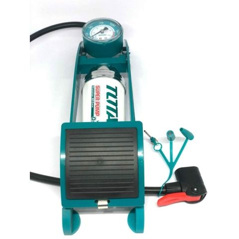 Bơm Hơi Đạp Chân Total TMPP5511 - Thiết Bị Bơm Xe Với Đầu Schrader, Presta, Dunlop - Độ Bền Cao, Kích Thước Tiện Dụng