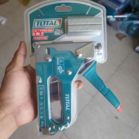 Kìm Bấm Ghim Đa Năng 3 Trong 1 Total - Tặng Kèm 600 Ghim Thẳng, U, Đinh - Dụng Cụ Tiện Ích Đắc Lực Cho Mọi Gia Đình