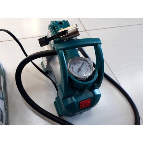 Máy bơm hơi lốp xe ô tô 12V Total TTAC1406 - Áp suất tối đa 140 psi, kèm đèn LED và vòi phun, thiết kế tiện dụng cho xe hơi