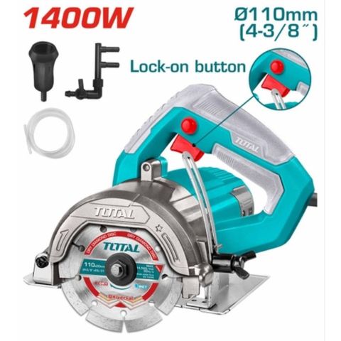 Máy cắt gạch đá điện Total TS3141106 1400W, Đĩa cắt 110mm, Tốc độ 13000 v/p, Cắt sâu tối đa 34mm - Dụng cụ tiện ích chất lượng cao