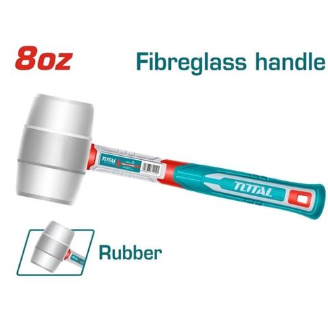 Búa Cao Su Trắng 220g Total THRUH6908 - Dụng Cụ Thao Tác An Toàn, Không Bắn Tia Lửa, Đầu Búa Mềm, Tay Cầm Thiết Kế Độc Đáo