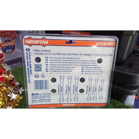Bộ 6 Cờ Lê Hai Miệng Wadfow WDS2406 - Thép Carbon 45#, Kích Thước 8-24mm, Dụng Cụ Sửa Chữa Ô Tô, Đánh Bóng Chất Lượng Cao