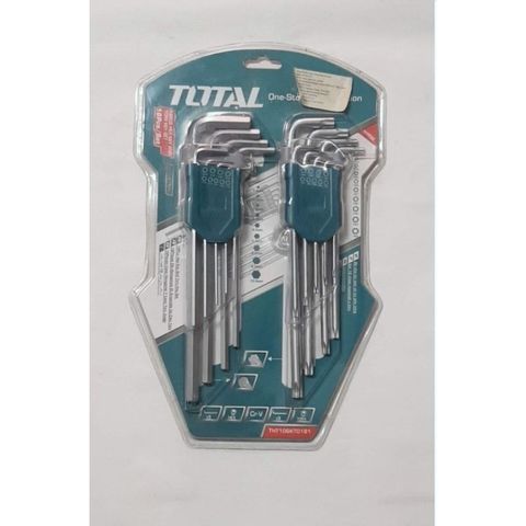 Bộ lục giác 18 chi tiết Total THT106KT0181 - Dụng cụ mở khóa lục giác, bulong, ốc vít dễ dàng, bảo hành 6 tháng