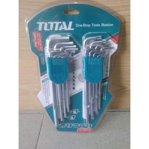 Bộ lục giác 18 chi tiết Total THT106KT0181 - Dụng cụ mở khóa lục giác, bulong, ốc vít dễ dàng, bảo hành 6 tháng