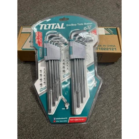 Bộ lục giác 18 chi tiết Total THT106KT0181 - Dụng cụ mở khóa lục giác, bulong, ốc vít dễ dàng, bảo hành 6 tháng