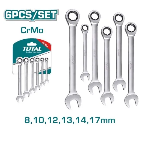Bộ Cờ Lê Vòng Miệng Tự Động 8-17mm 6 Chi Tiết Total THT102RK566 - Dụng Cụ Chất Lượng Cao cho Ngành Cơ Khí