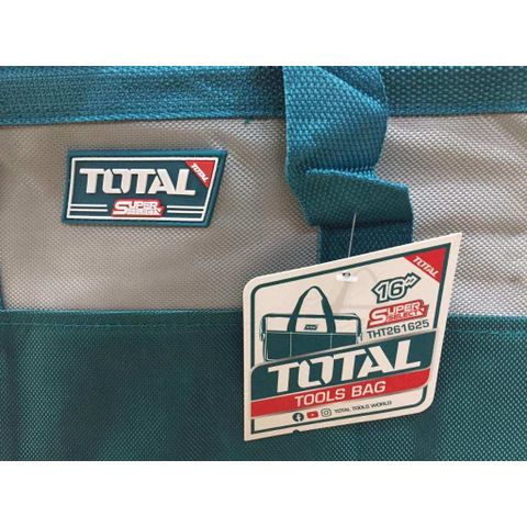 Túi đựng đồ nghề 16 inch Total THT261625 K - Khung cứng, nhiều túi lưu trữ, tải trọng 15kg, dụng cụ tiện ích, bảo hành 3 tháng